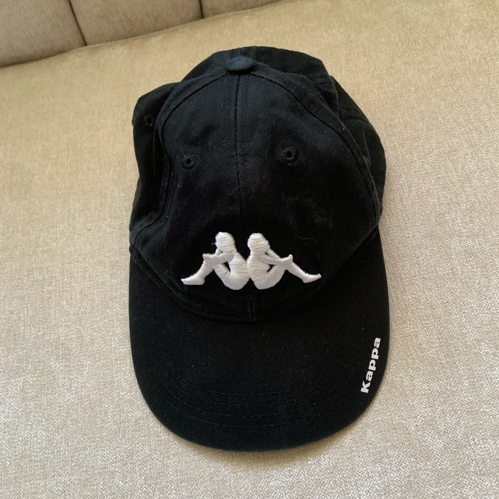 Kappa Black Cap with White Embroidered Logo